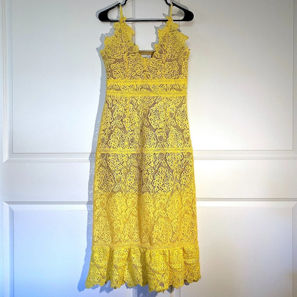 Foxiedox Majorie Lace Dress Yellow S